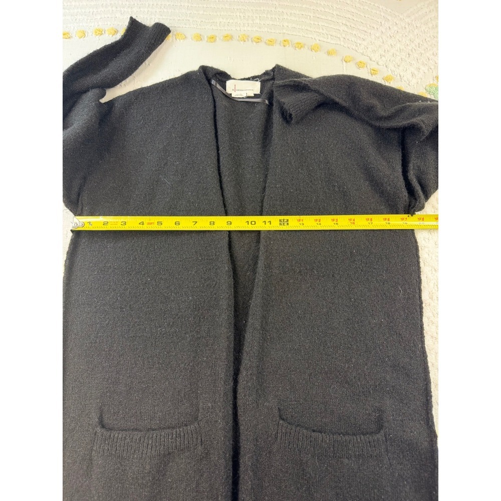 by Anthropologie Black Open Front Cardigan Sweater Knit Cozy Small S - Picture 9 of 11